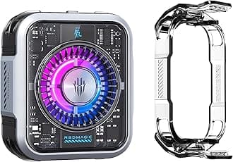 nubiaRedMagic Magnetic Cell Phone Cooler 5 Pro with Clip, Cellphone Radiator Fan with RGB LED Semiconductor Heatsink Cooling 36W Mobile Phone Cooling Fan for Gaming, Live Streaming, Photography