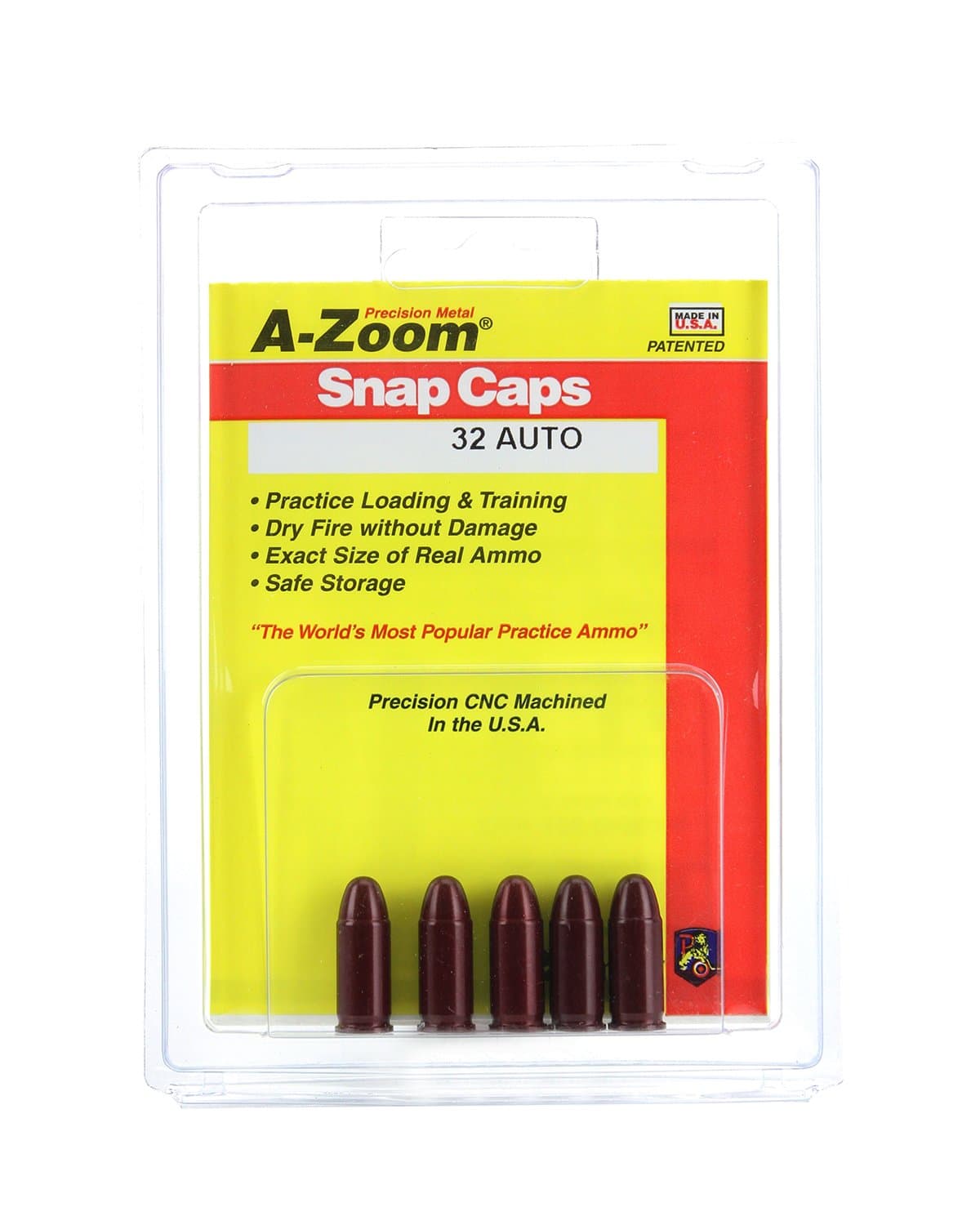 A-Zoom 15153, Pistol Metal Snap Caps, 32 Automatic, Per 5