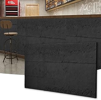 Art3d Cement Texture 3D Wall Panels, 4-Pack PU Wall Panels for Interior Wall Decor, 24" x 48", Black