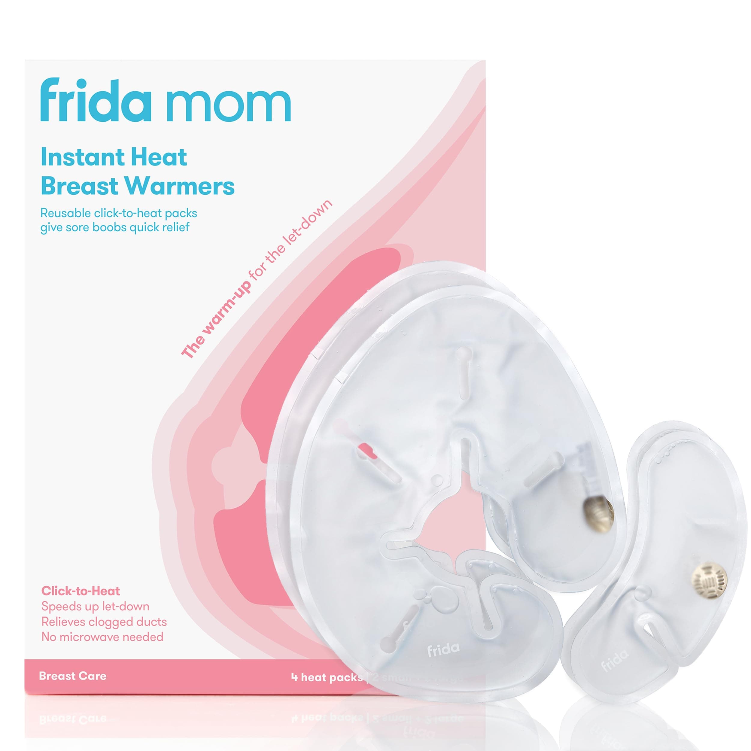Frida Mom Instant Heating Pads for Breasts, Reusable Click-to-Heat Relief, Br...