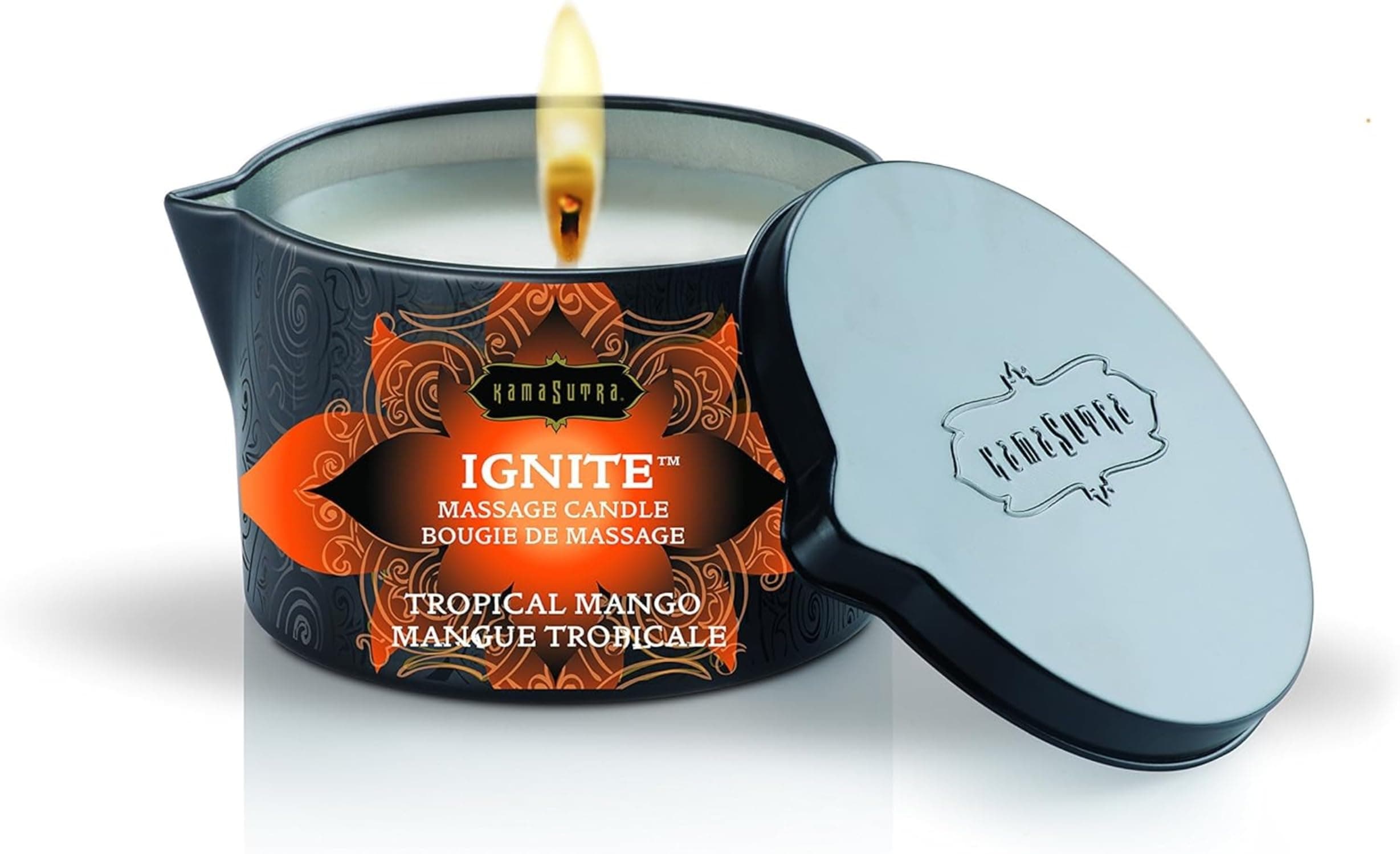 Kama Sutra Ignite Massage Candle Tropical Mango, 6 Ounce