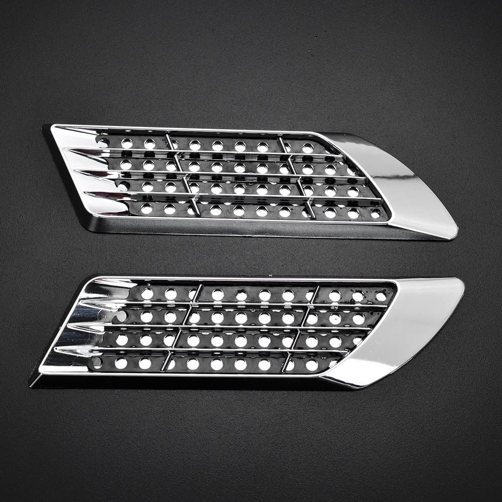 Chrome Decorative Air Flow Intake Hood Side Vent Grille Cover For VW Audi Fiat BMW Chevrolet Ford
