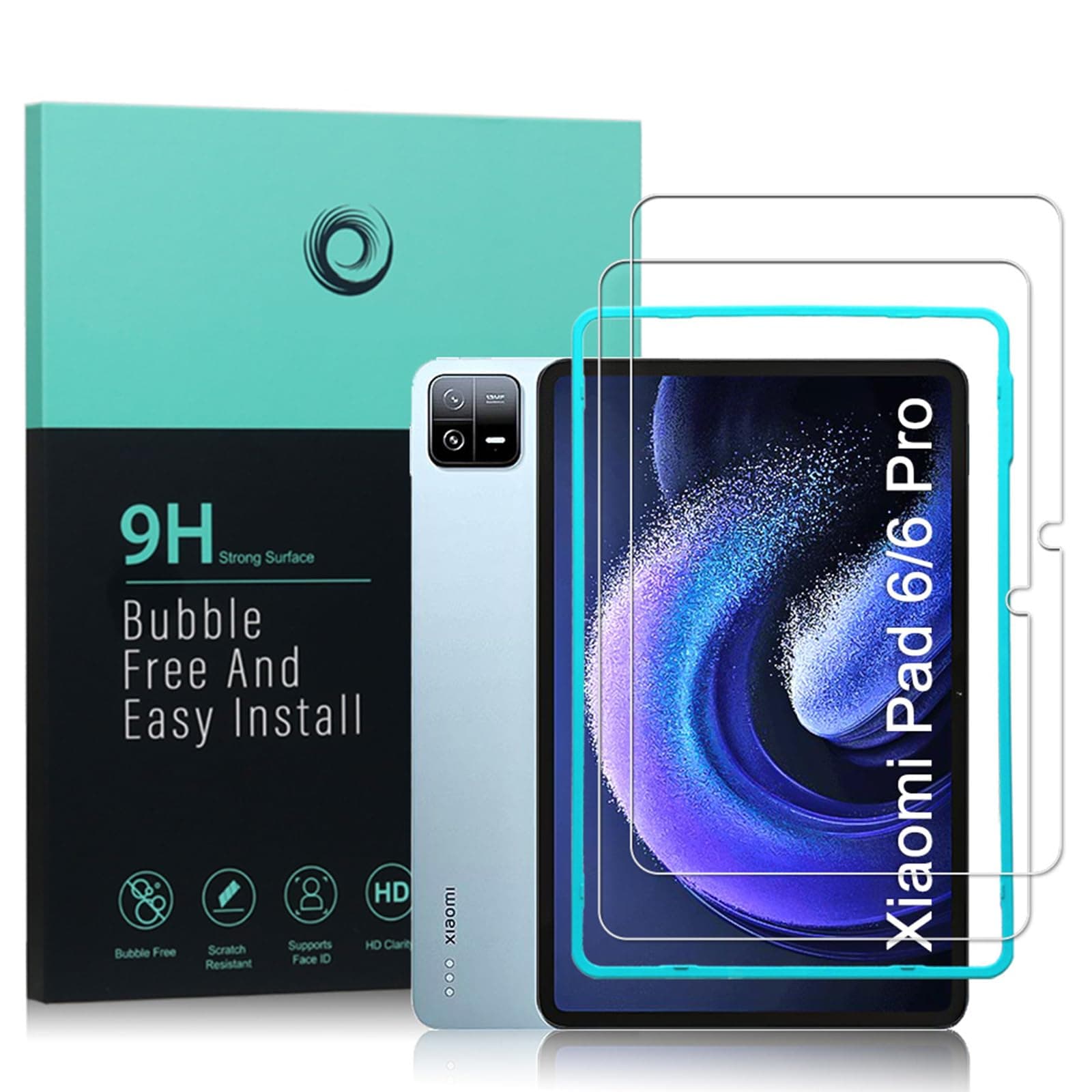 Ibywind Screen Protector For Xiaomi Pad 6/Xiaomi Pad 6 Pro(11 Inches),with 2Pcs Tempered Glass[Fingerprint Reader,Easy to install]