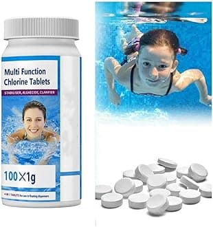 Chlorine Tablets for Swimming Pool, Hot Tub, and Spa - Water Cleaning Tablets for Pool Maintenance