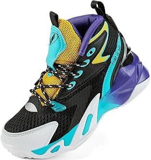 VITUOFLY Kids Basketball Shoes Boys Air Cushion Sneakers Girls Mid Top School Training Shoes Non-Slip Outdoor Sports Shoes Comfortable Boys Running Shoes Durable Little Kid/Big Kid