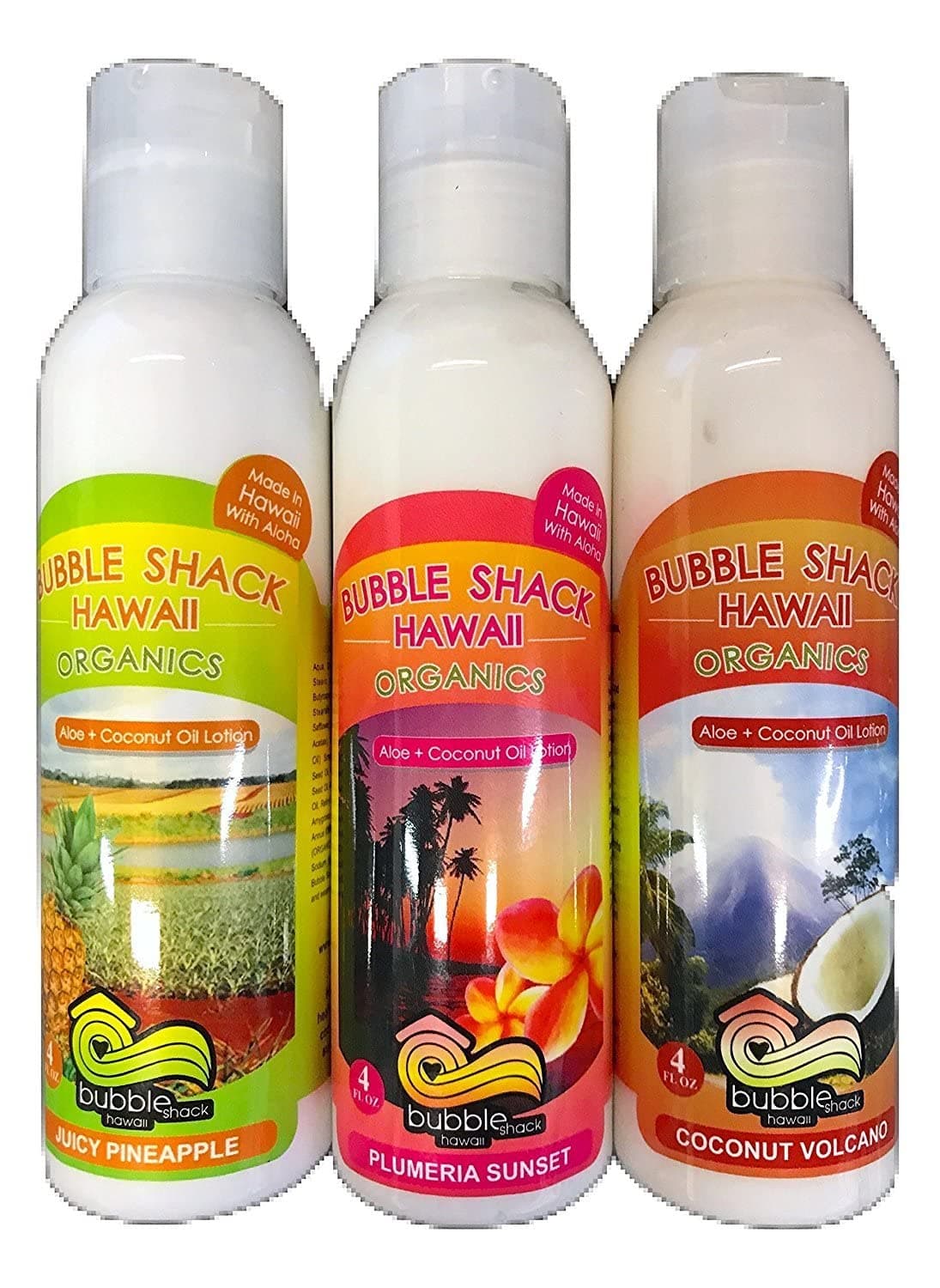 Bubble Shack Hawaii Organics Aloe Coco Lotion Trio