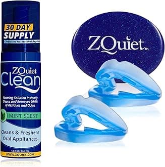 Anti-Snoring Mouthpiece (Blue) + Cleaner (1.5oz Bottle), Starter Pack with 2 Sizes, Made in USA, BPA-Free, Medical-Grade Material