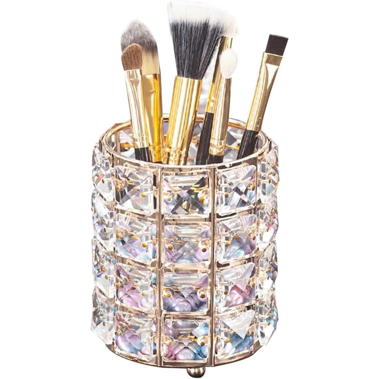 AiLa Makeup Brush Holder Organizer Crystal Vanity Decor Bling Personalized Comb Brushes Pen Storage Box Container (Crystal Pot)