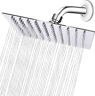 NearMoon Rain Shower Head, High Flow Stainless Steel Square Rainfall Shower, High Pressure Design, Awesome Shower Experience Even At Low Water Flow (8 Inch, Chrome Finish)