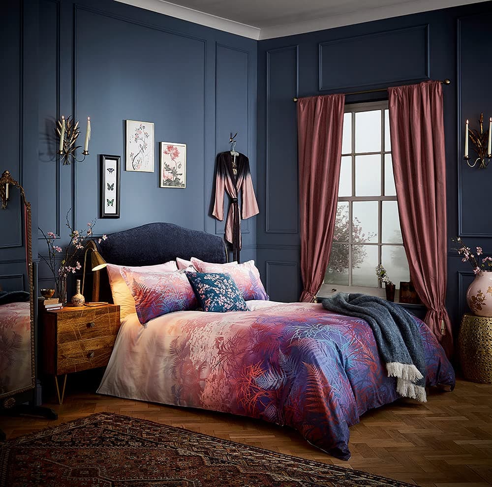 CLARISSA HULSE KIMONO PRINT COVER SET K/S PLUM