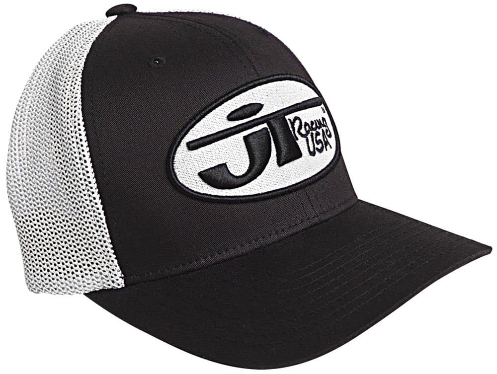 JT Racing USA Hat with Oval Logo (Black/White, Large/X-Large)