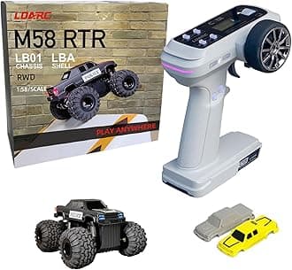 LDARC 1:58 Scale Mini RC Car RTR 2.4GHz Desktop Monster Truck Hobby Grade Remote Control Vehicle Model Comes with 2 Replaceable Body Shell