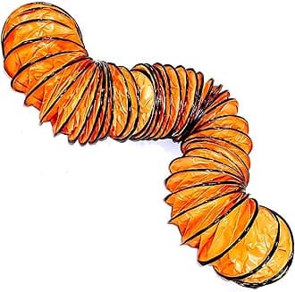 12"×25FT PVC Flexible Duct Hose, Flame Retardant HVAC Ducting with Adjustable Rope, D Hook & Steel Support for Ventilation, Exhaust, Drying, and Cooling Applications