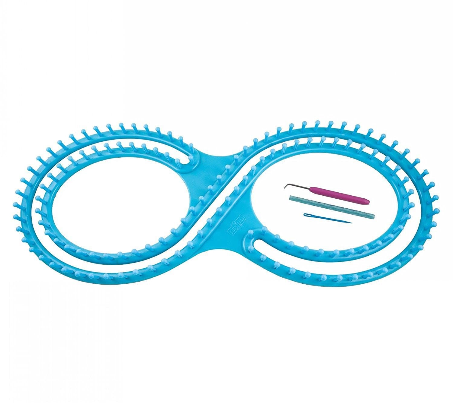 55" Afphgan Serenity Loom Knitting Board Weave Loom Kit with Step by Step Instructions Great for The Experienced Loom Knitter(Blue/Pink) (Blue)