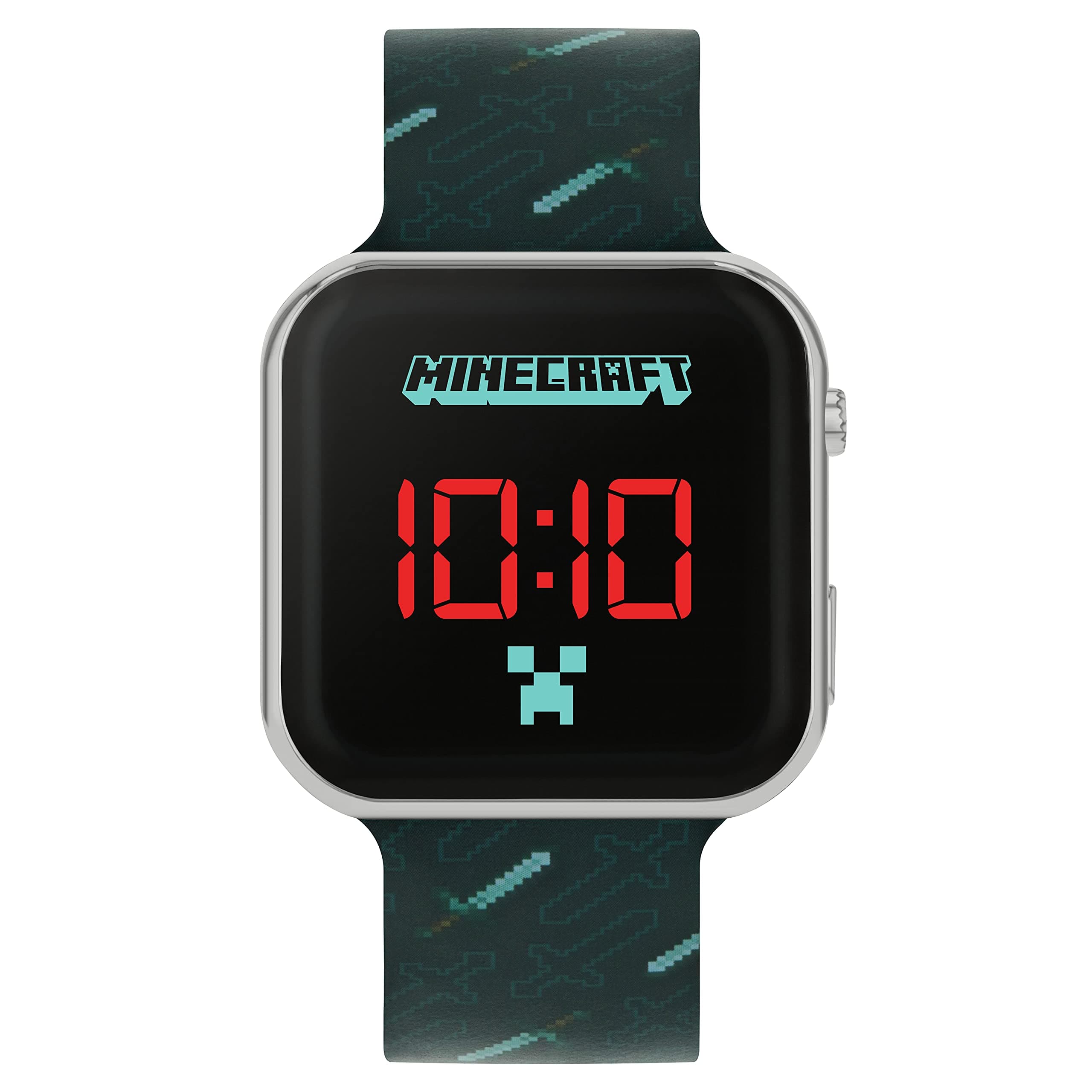 Minecraft Boy's Digital Quartz Watch with Silicone Strap MIN4097
