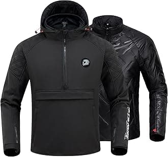 Motorcycle Jacket, CE Certified, 3-in-1 Windproof Riding Hoodie, All Season Jacket with Removable Liner XXL