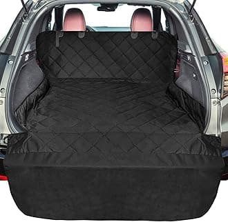 SUV Cargo Liner for Dogs, Upgraded Extra Large Waterproof Pet Cargo Cover Dog Seat Cover Mat for SUVs Sedans Vans with Bumper Flap Protector, Non-Slip, Wear-Proof, Universal Fit, Black