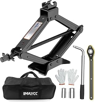 IMAYCC 2 Ton Car Jack Kit,Heavy-Duty Scissor Jack for Car Lifting,Portable Tire Changing Kit with Lug Wrench for Auto/SUV/MPV
