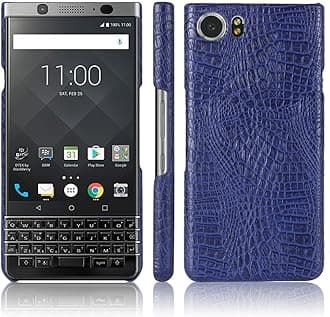 Zshion Case for BlackBerry Keyone,Croco PU Leather Protective Cases Simple Deurable and Lightweight Case for BlackBerry Keyone (Dark Blue)