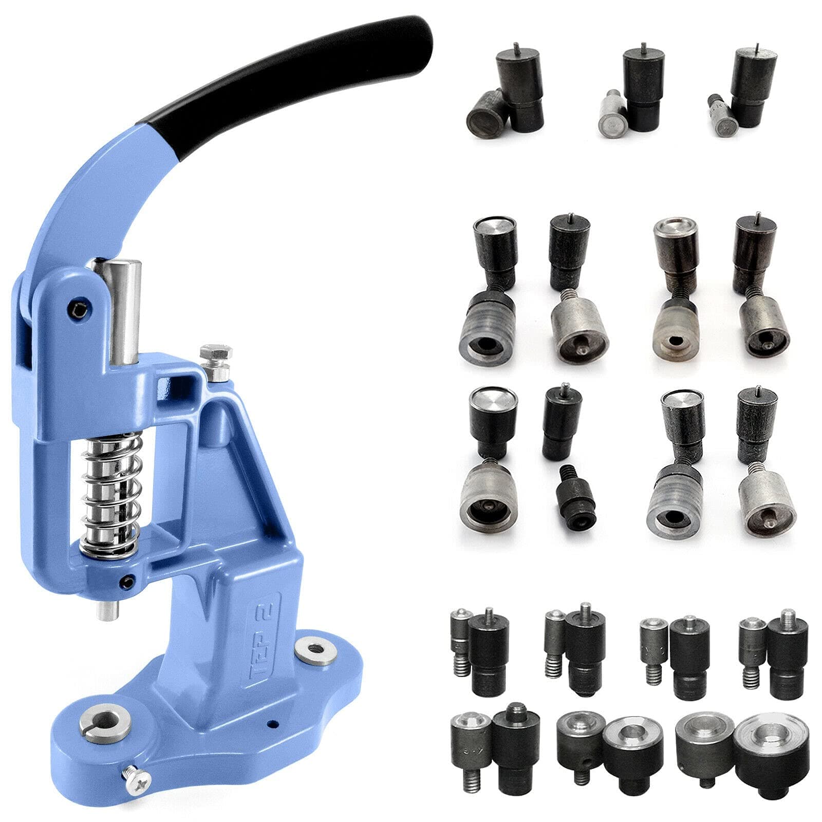 Green Grizzly Starter set 14 tools dies + 1 hand press for eyelets rivets press fasteners S017