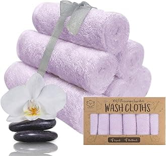 Baby Washcloth - Bamboo Washcloths Towel - Soft Organic Baby Washcloth - Face Towel for Baby, Adult and Infant - Baby Towels (Soft Lilac)