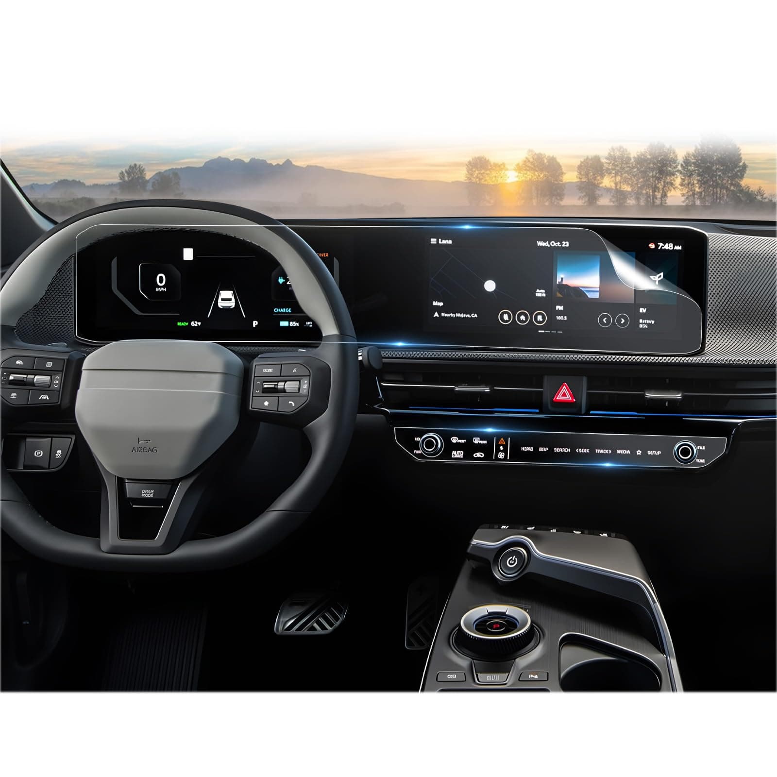 CDEFG 4Pcs for 2026 Kia EV6 Screen Protectors, 12.3 Inch Touchscreen All-in-One + AC, Accessories Nano Film