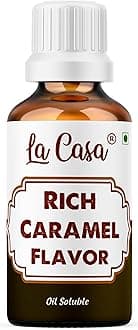 La Casa Rich Caramel Flavor Essence | Oil Soluble Flavor for Bakery, Ice-cream, Sweets, Chocolates | 30g |