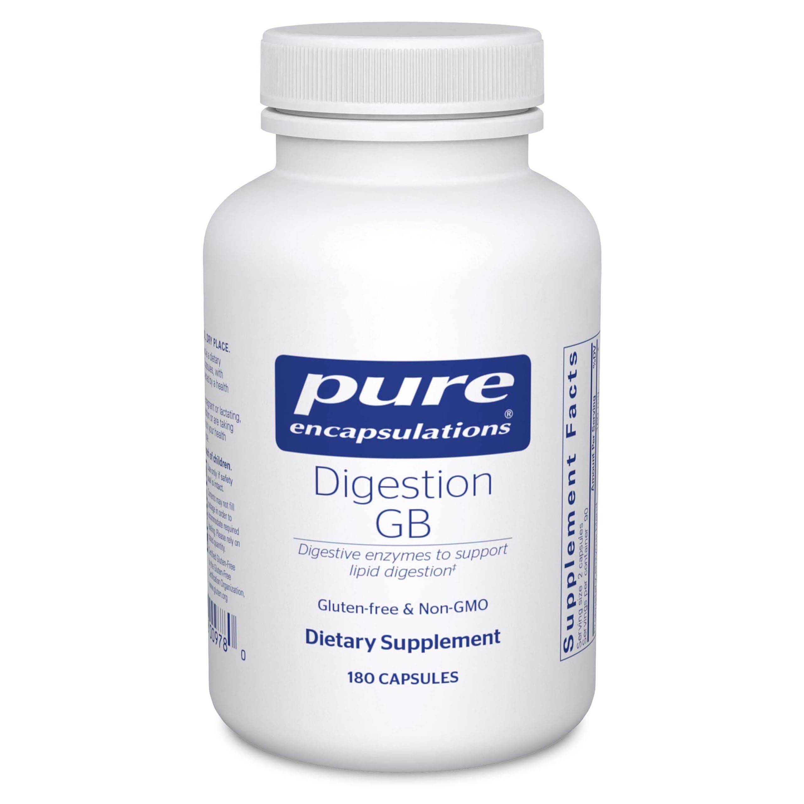 Digestion GB - Digestive Enzyme Supplement - for Gallbladder Support & Gut Health* - with Bile Salts & Digestive Enzymes Blend - Gluten Free & Non-GMO - 180 Capsules