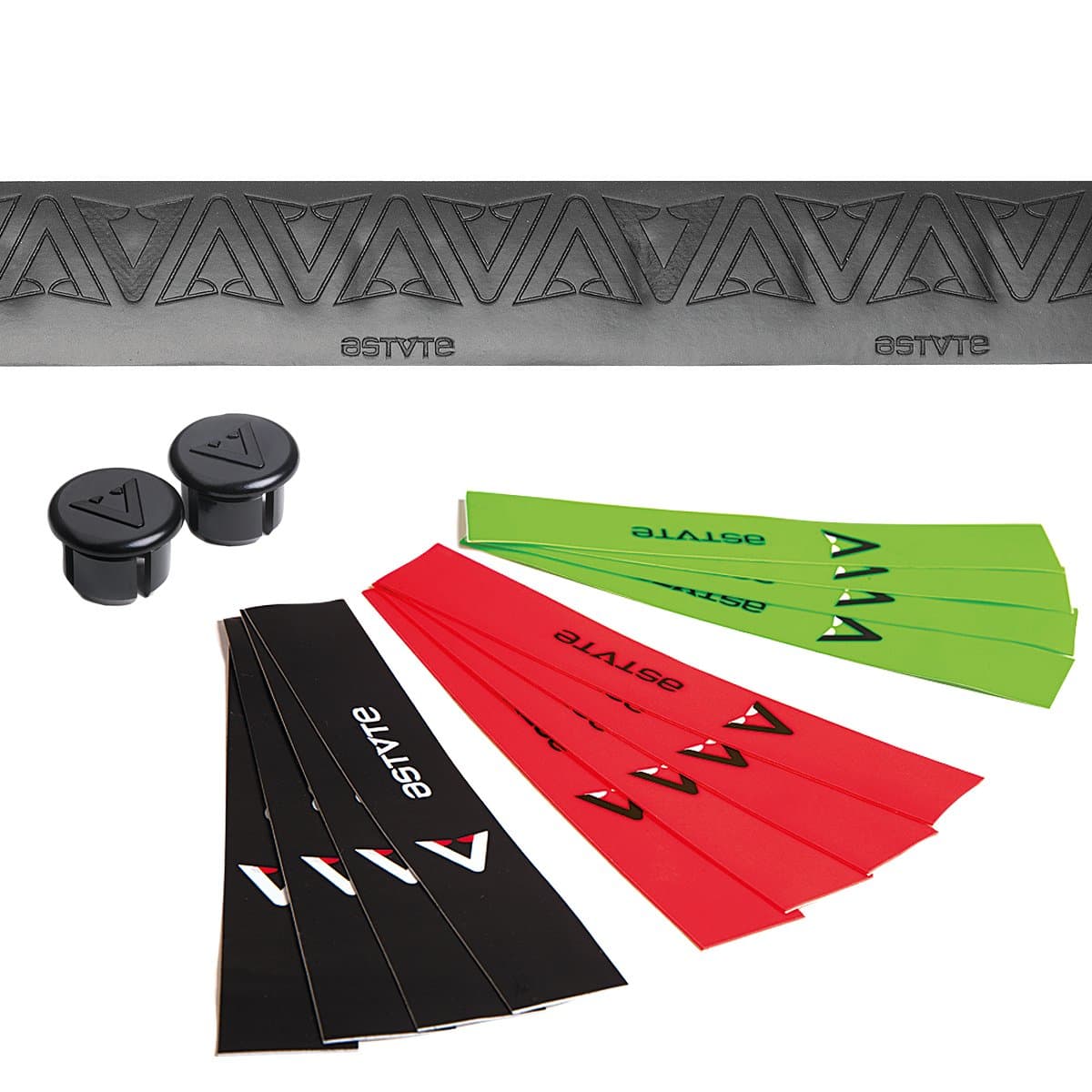 Astute Bartape Dark Race Black/Lime/Red Fluo Handlebar Tapes, One Size