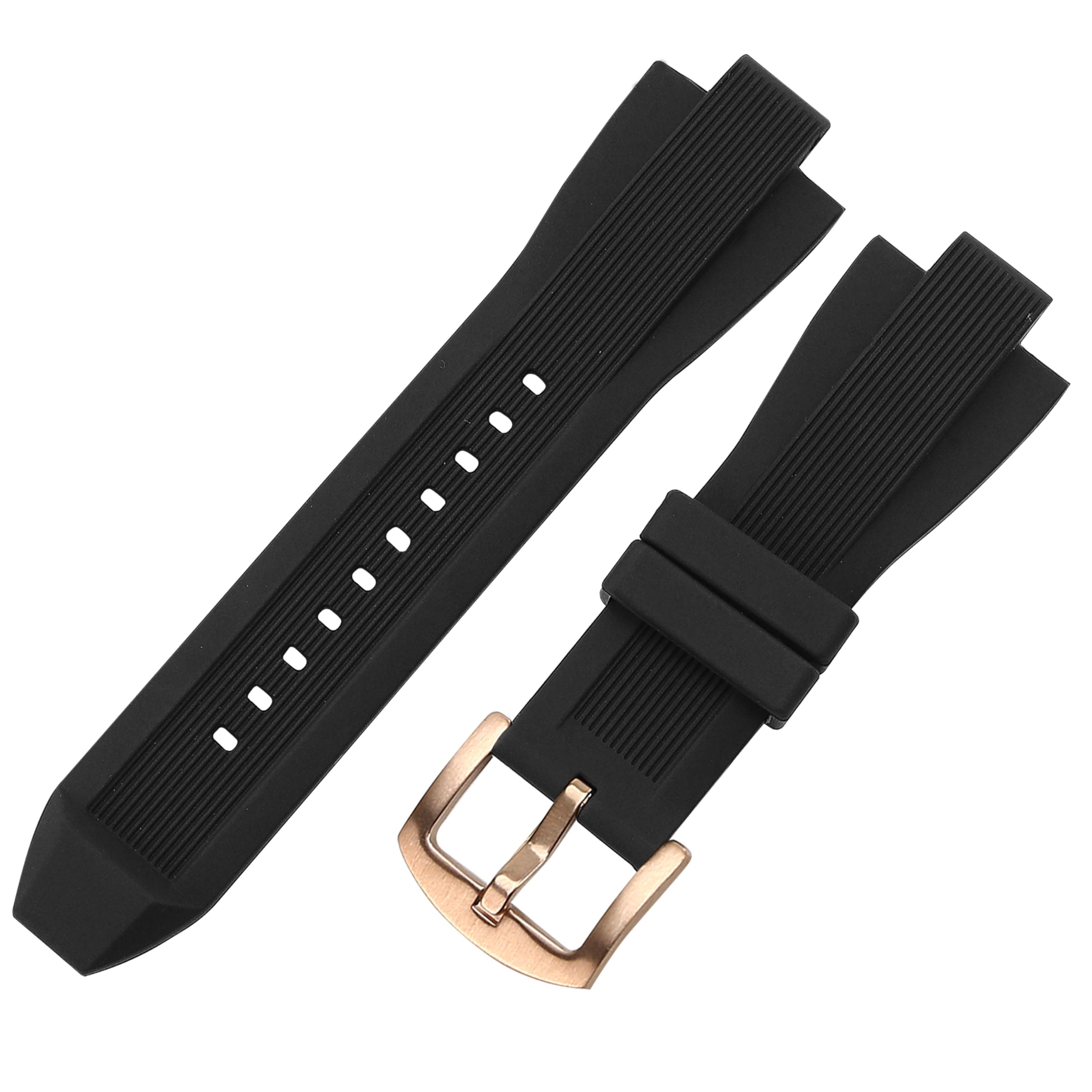 Replacement Watch Bands Smart Strap Compatible with Michael Kors, Soft Rubber Wrist Watchband for MK8184 MK9020 MK8152 Raised Mouth Accessories (29mmx13mm, Black)