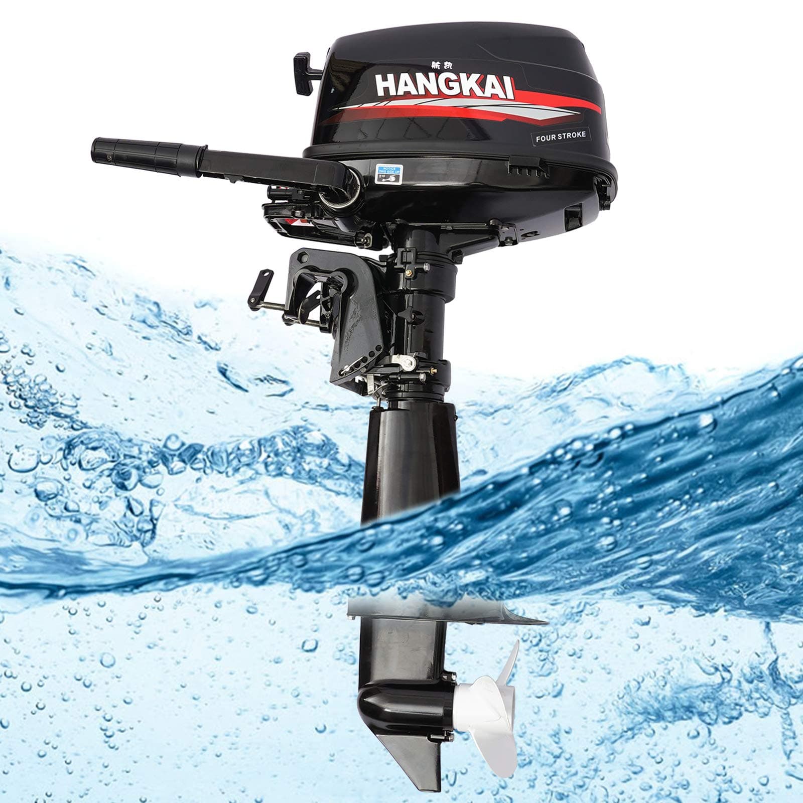 HANGKAI 4-Stroke 6.5HP Outboard Motor, Multi-gear Outboard Motors, 123CC Outdoor Boat Motors with CDI Ignition System Water (HANGKAI 4-Stroke 6.5HP Outboard Motor)