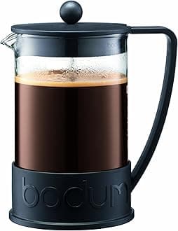 51oz Brazil French Press Coffee Maker, High-Heat Borosilicate Glass, Black - Made in Portugal