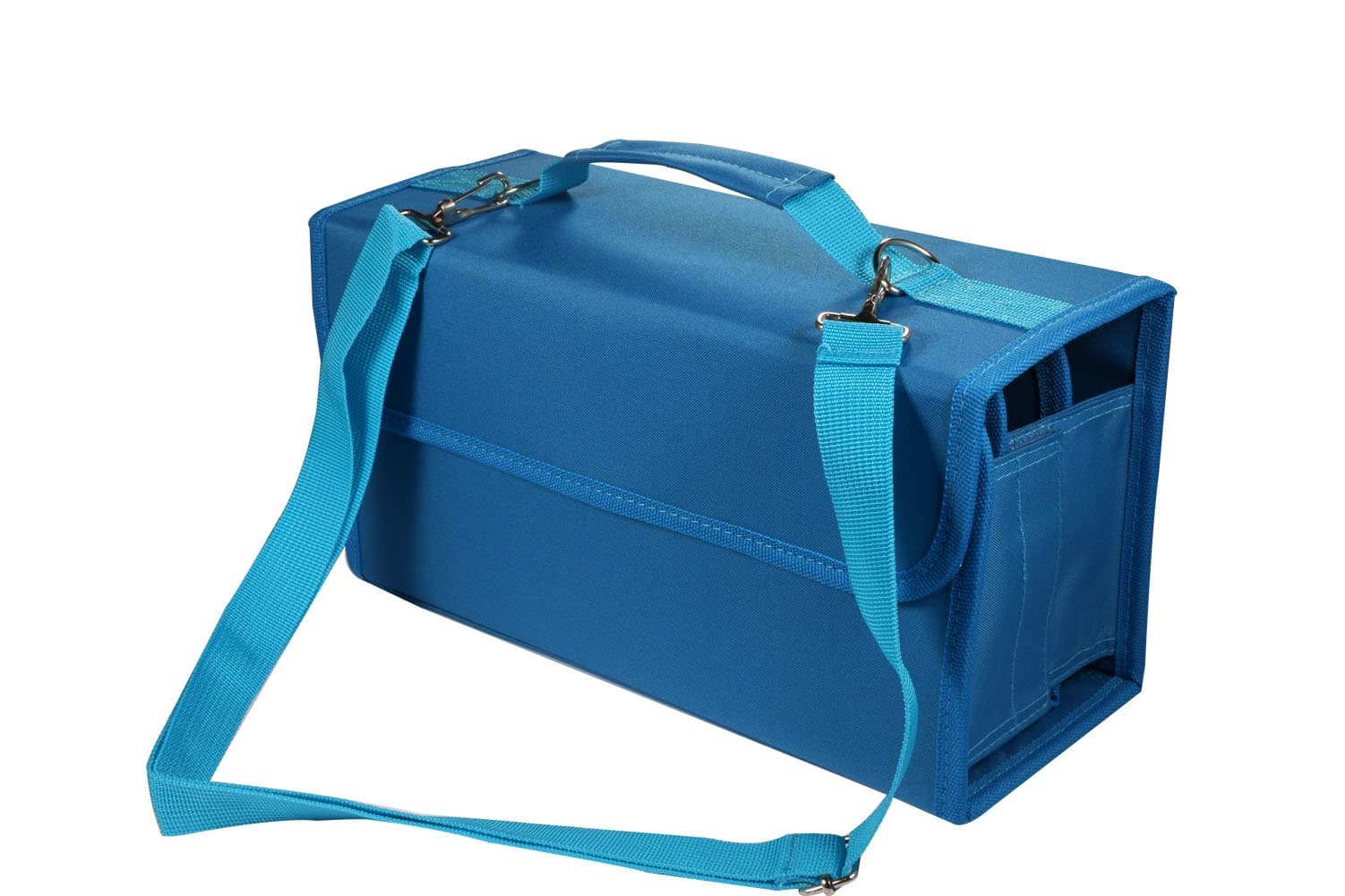 UTRO 80 Slots Marker Pen Case Markers Organizer Storage Bag Holder with Carrying Handle and Shoulder Strap (No Markers) (Blue)