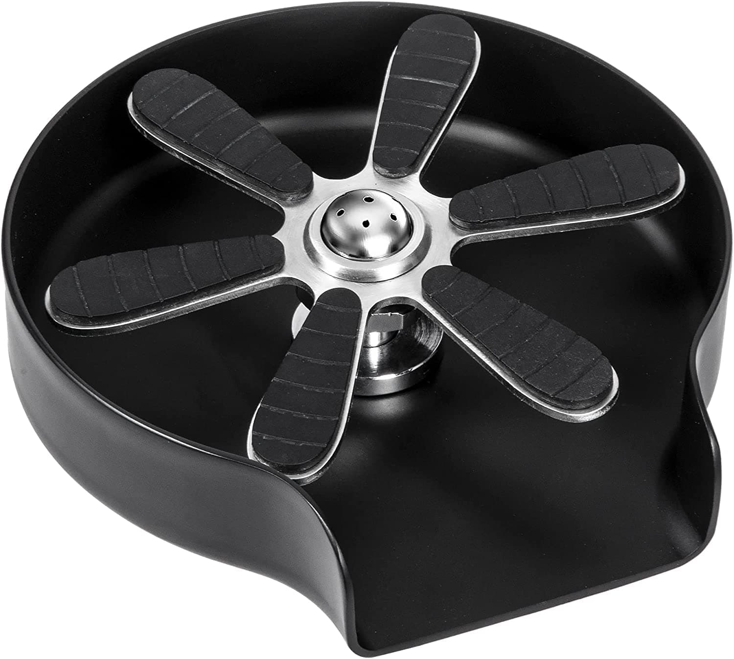 SYOSI Solid Cup Cleaner for Sink, High-quality 304 stainless steel glass rinser, Black cup rinser for sink, High-pressure Glass Washer for Sink, Bottle Washer and Cup Cleaner with Silicone Arms