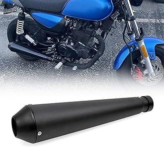 Stainless Steel Motorcycle Exhaust Muffler Muffler Silencer Pipe Pipe 1.5-2" Inlet Motorcycle Exhaust with Moveable DB Killer for Dirt Bike Street Bike Scooter（Black