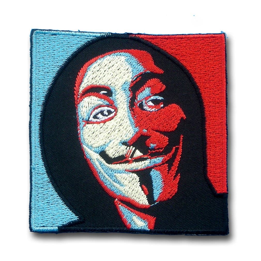 Vendetta Anonymous Guy Fawkes Mask Patch Iron on Sew Applique Embroidered patches