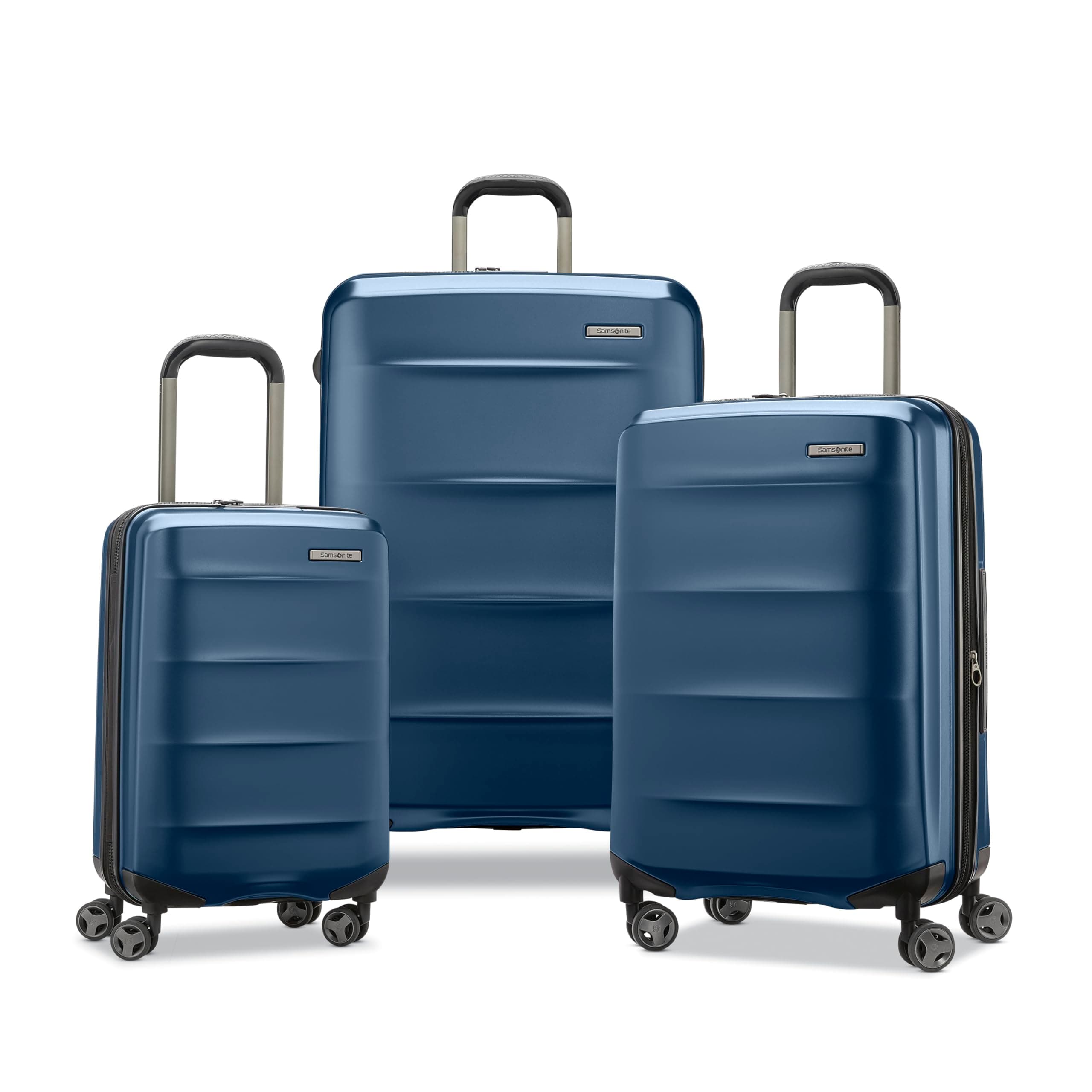 Octiv Lightweight Hardshell 3-Piece Luggage Set (20/24/28) - Durable & Impact Resistant, 360° Aero Trac Spinner Wheels, Adjustable Telescopic Handle, Expandable, TSA Approved Lock - Blue