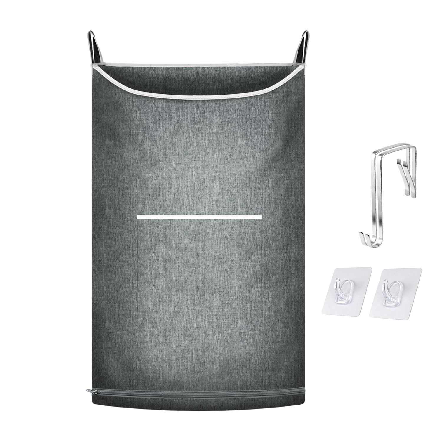 XL Hanging Laundry Hamper, Over the Door Laundry Hamper and Baskets, Wide Opening Hanging Laundry Bag,Hanging Hamper for Bathroom,Dorm,Chirstmas Gifts(Heather Grey, 36x22 Inch)