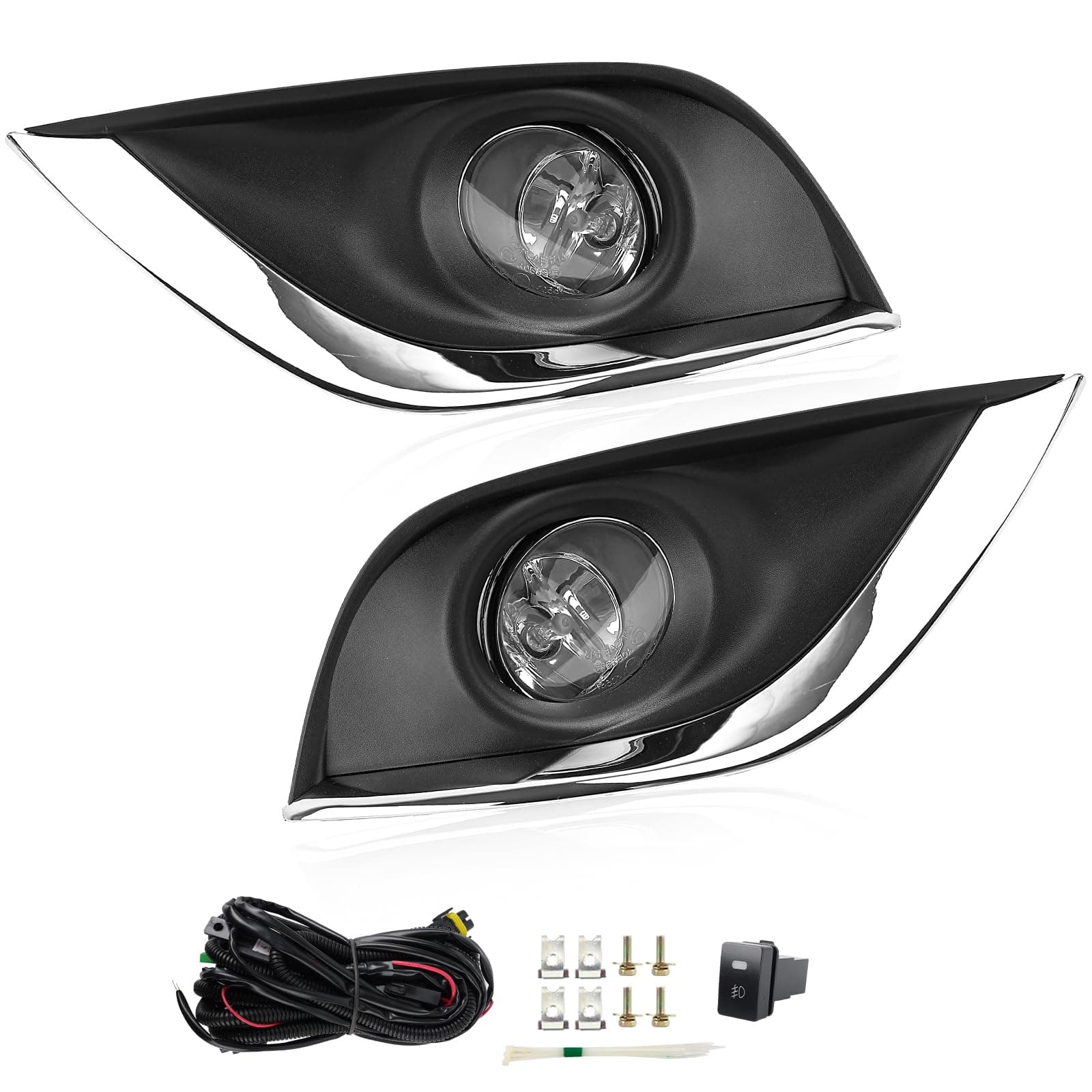 RP Remarkable Power, FL7065 Fit For 2015 2016 2017 2018 2019 Sunny/Versa Sedan Fog Lights Clear Lens Bumper Lamps Kit