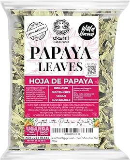 Papaya Leaves -2.6oz, 100% Natural Dried Pawpaw Leaves, Aromatic Leaf Tea, Hojas De Papaya, Non-GMO, Caffeine-free, Vegan-friendly. by Akshit