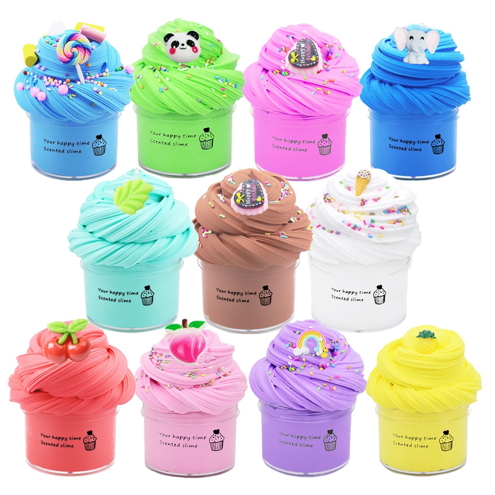 11 Pack Butter Slime Kit,Super Soft & Non-Sticky, Birthday Gifts for Girls and Boys,Super Soft Sludge Toy