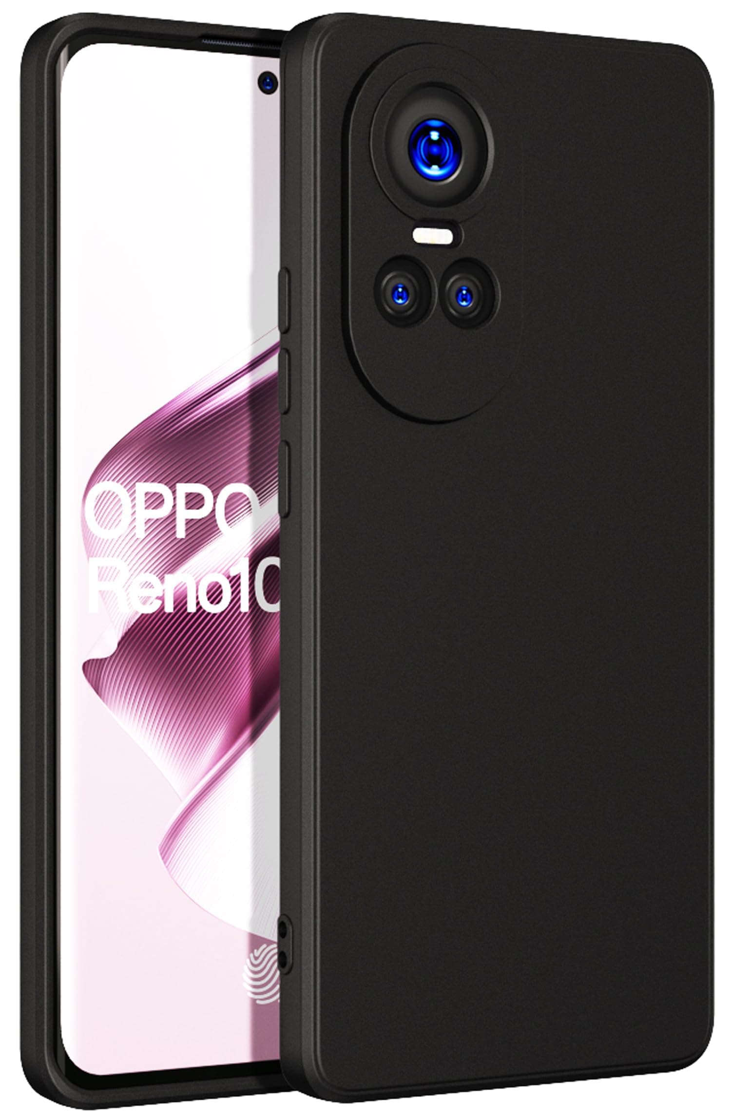 KAPA Matte Protective Lens Flexible Back Cover for Oppo Reno 10 / Reno 10 PRO (5G) | Slim Silicone with Soft Lining Shockproof Full Body Bumper Case (Black)