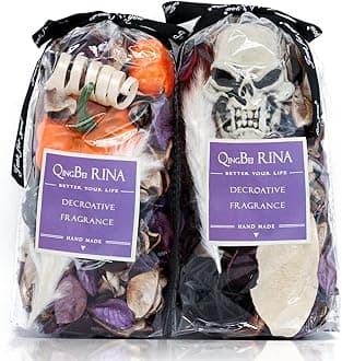 Qingbei Rina Halloween Potpourri Bags,Black Potpourri Bowl Filler,Decorative Vase Filler, Dried Flower, Home Fragrance Sachet of Petal with Human Skeleton and Pumpkin(Vampire Blood)