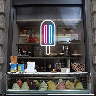 Popsicle Neon Sign Ice Cream Bar Neon Signs Custom popsicle Led Light sign for Home Wall Decor Shop Cafe Bar Decor Opening S ign Art - 23 Inch Dimmable