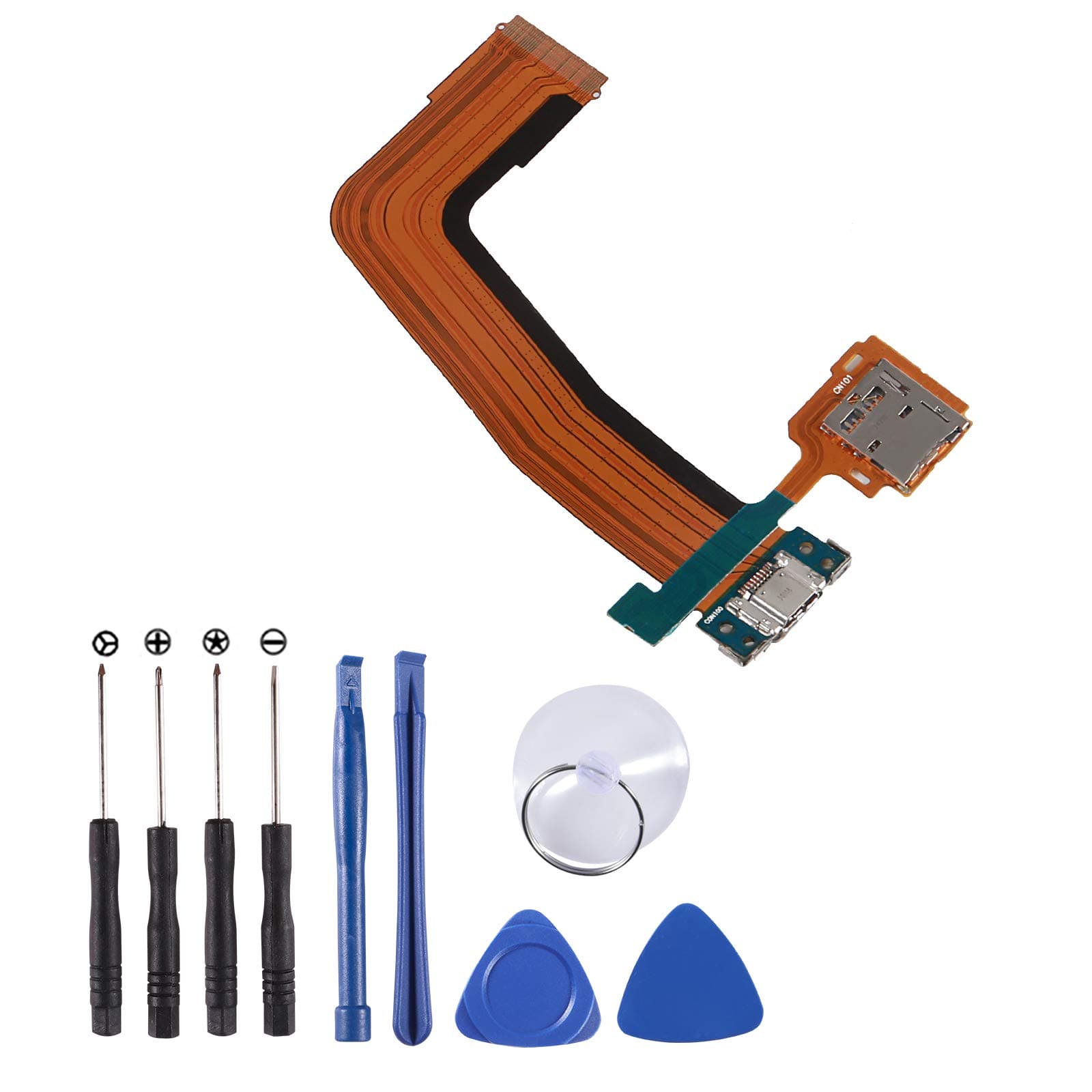 Atnsinc Micro USB Charging Port Flex Cable Dock Connector with SD Memory Card Tray Compatible with Samsung Galaxy Tab S 10.5 inch T800 T801 T805 T807 with Tools