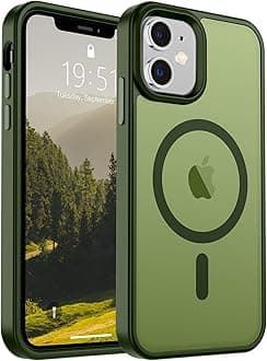 SUPFINE Magnetic for iPhone 12 Case/iPhone 12 Pro Case (Compatible with MagSafe)(10 FT Military Grade Drop Protection)Slim Translucent Matte Shockproof with Anti-Fingerprint Phone Case,Cangling Green