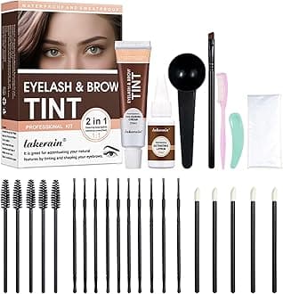 2 in 1 Eyelash & Brow Tint,Eyebrow Lamination Kit,Professional Brow Lift Kit,DIY Eye Brow Lift Kit for Natural Trendy Shaping Brow,Thicker Brows,Easy to Use and Long Lasting Results (Brown)