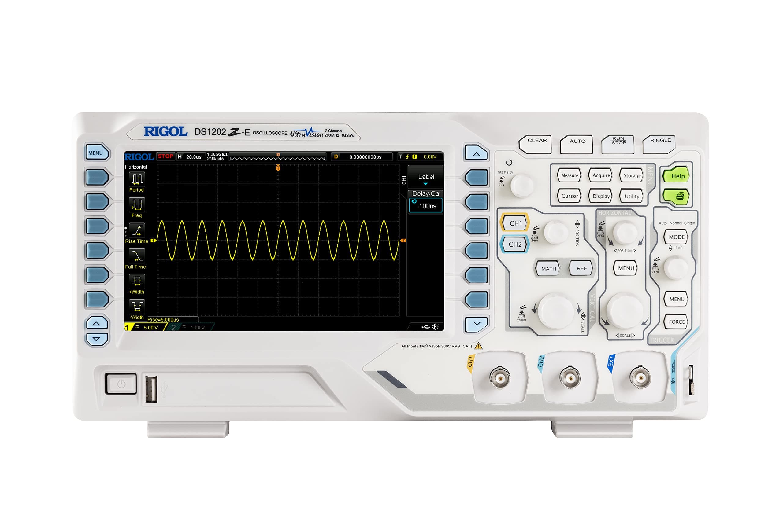 DS1202Z-E Digital Oscilloscope 2 Channels 200 MHz 1 GSa/s 24 MB 7" LCD USB