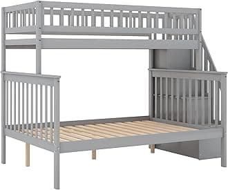SOFTSEA Twin Over Full Bunk Bed with Staircase
