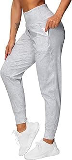 THE GYM PEOPLE Women's Joggers Pants Lightweight Athletic Leggings Tapered Lounge Pants for Workout, Yoga, Running (Small, Tie Dye White)